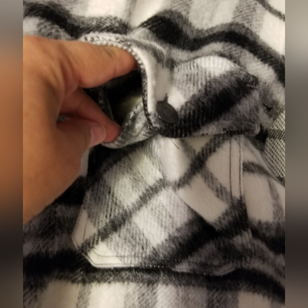 Zara Wool Blend Plaid Overshirt White/Black Size XS - Picture 10 of 13